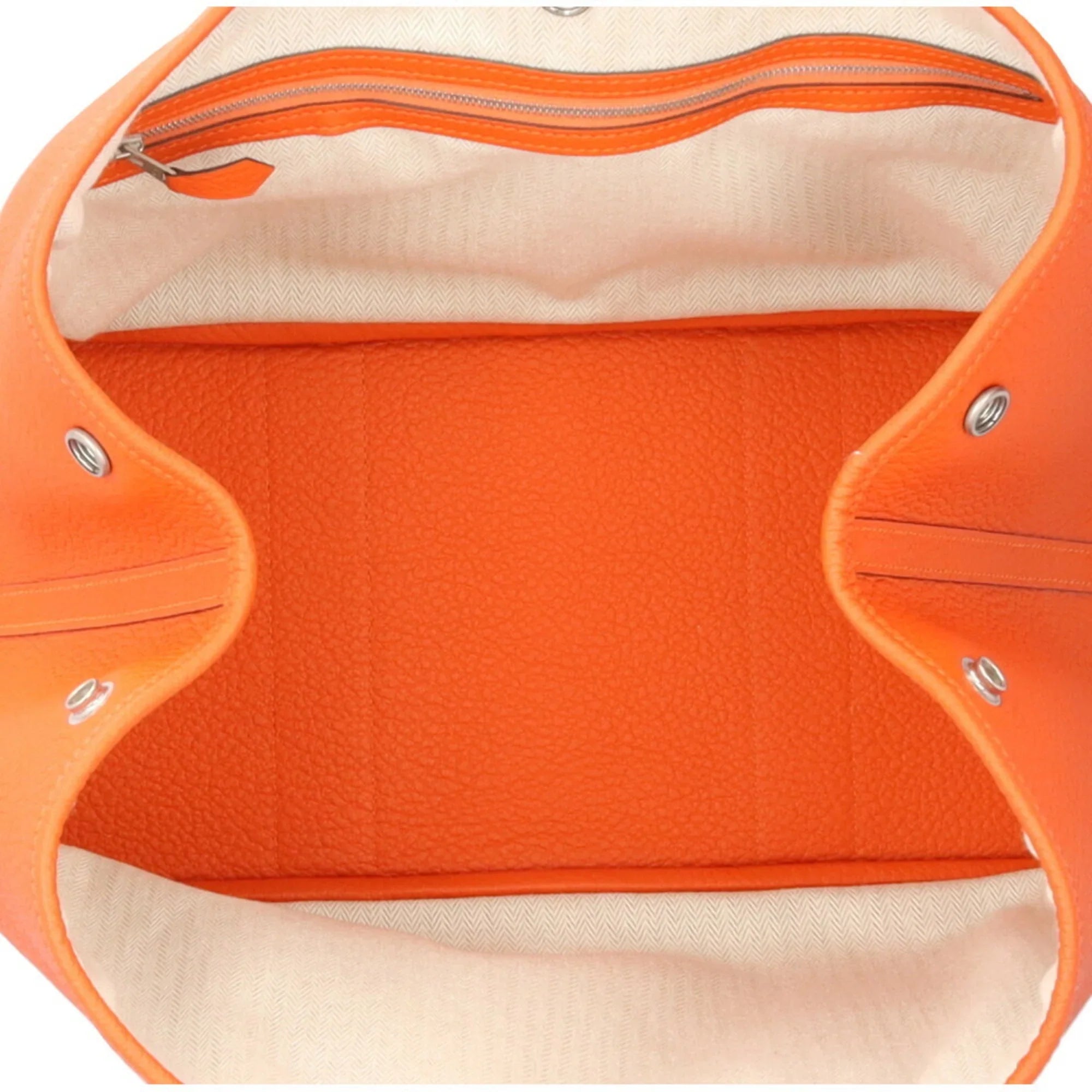 Pre-Owned Hermes Garden PM Tote Bag Leather Orange Ladies HERMES (Good)