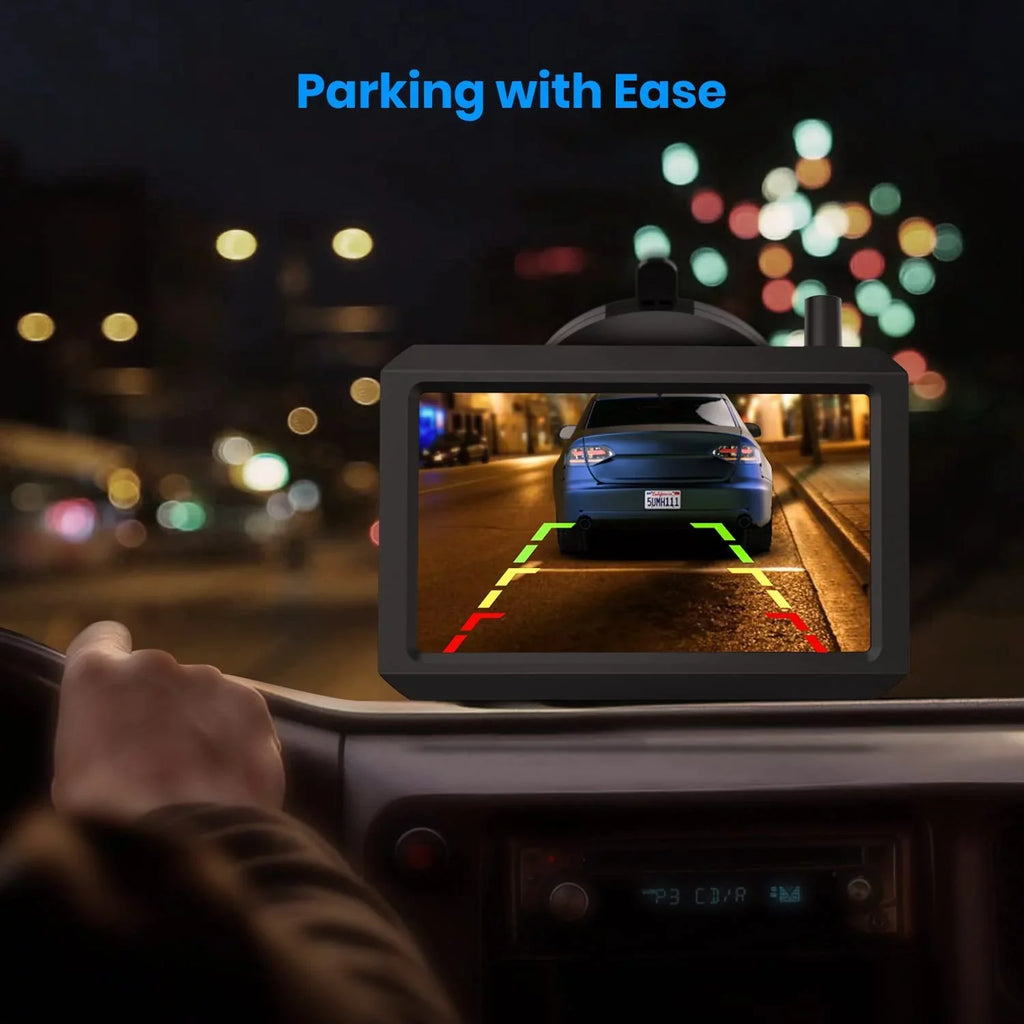 AUTO-VOX TW1 Wireless Backup Camera for Trucks, 3Mins DIY Installation, Mini Size Back Up Camera Systems for Car, Super Night Vision Rear/Front View with 5'' Monitor