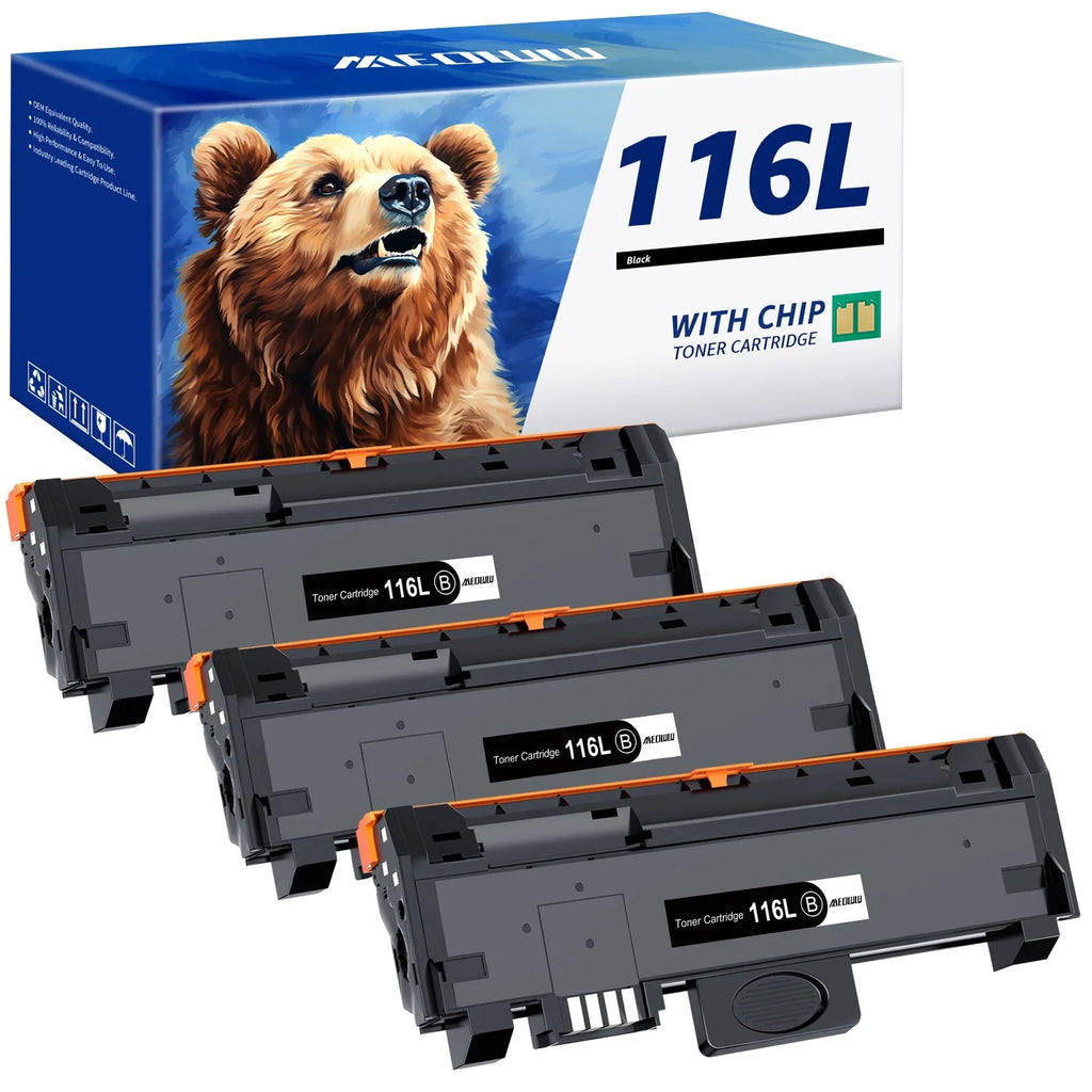 MLT-D116L Toner Cartridge Suitable for Samsung 116L MLT-D116L MLTD116L MLT116L, Use with Samsung Epress SL-M2825DW SL-M2835DW SL-M2885FW SL-M2875FD SL-M2875FW SL-M2625D Printer, 3 Black
