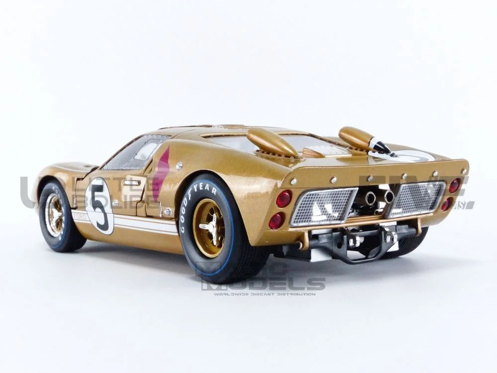 1966 Ford GT-40 MK II #5 Gold Le Mans 1/18 Diecast Model Car by Shelby Collectibles