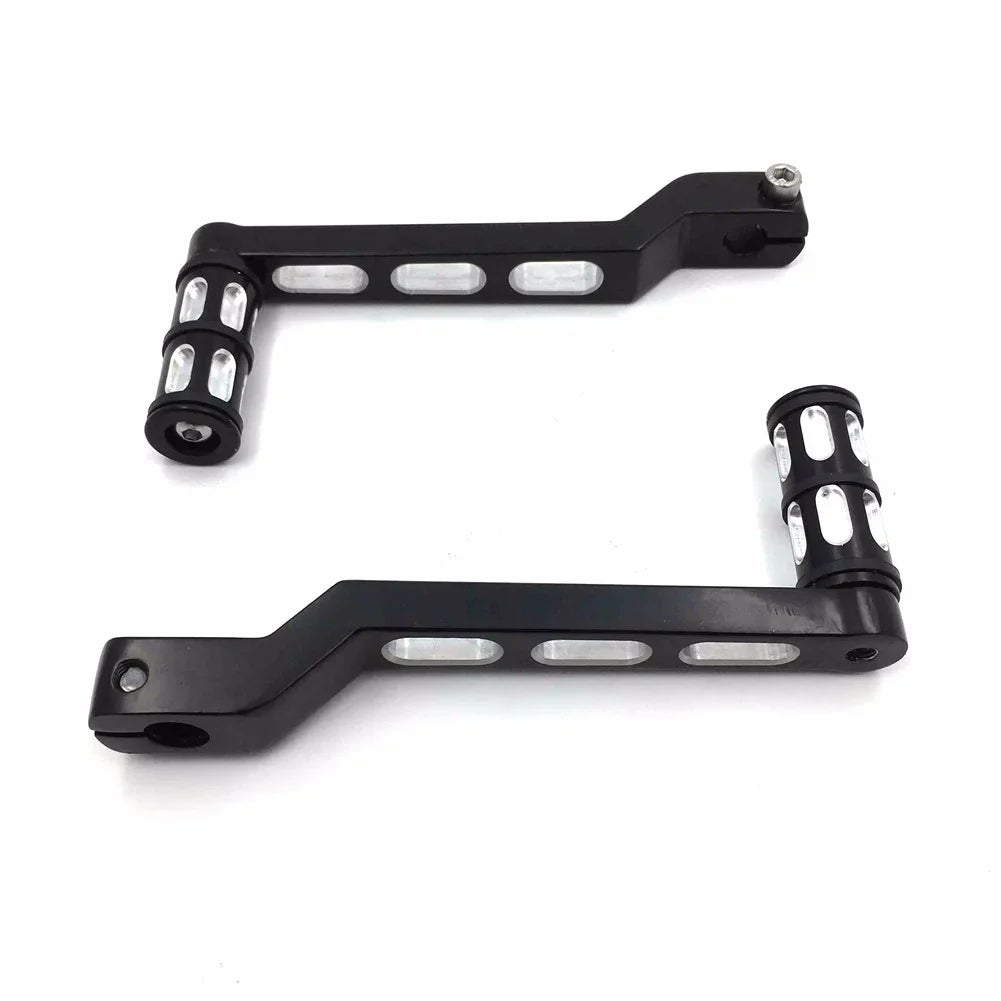 HTT- Style 009A- Motorcycle Black Aluminum Heel Toe Shift Levers/Gear Shift Pedal Levers w/ Shifter Pegs For Harley Davidson Electra Glide 1988 and later