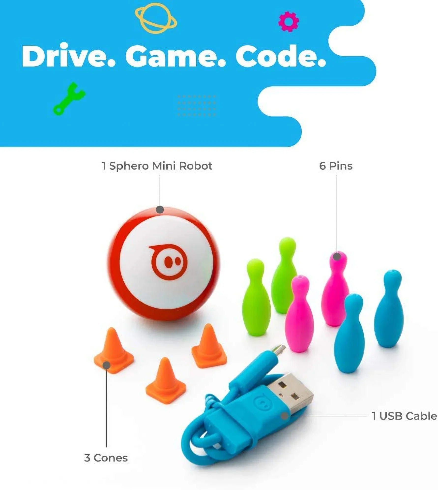 Sphero Mini (Red) App-Enabled Programmable Robot Ball - STEM Educational Toy for Kids Ages 8 & Up - Drive, Game & Code Play & Edu App