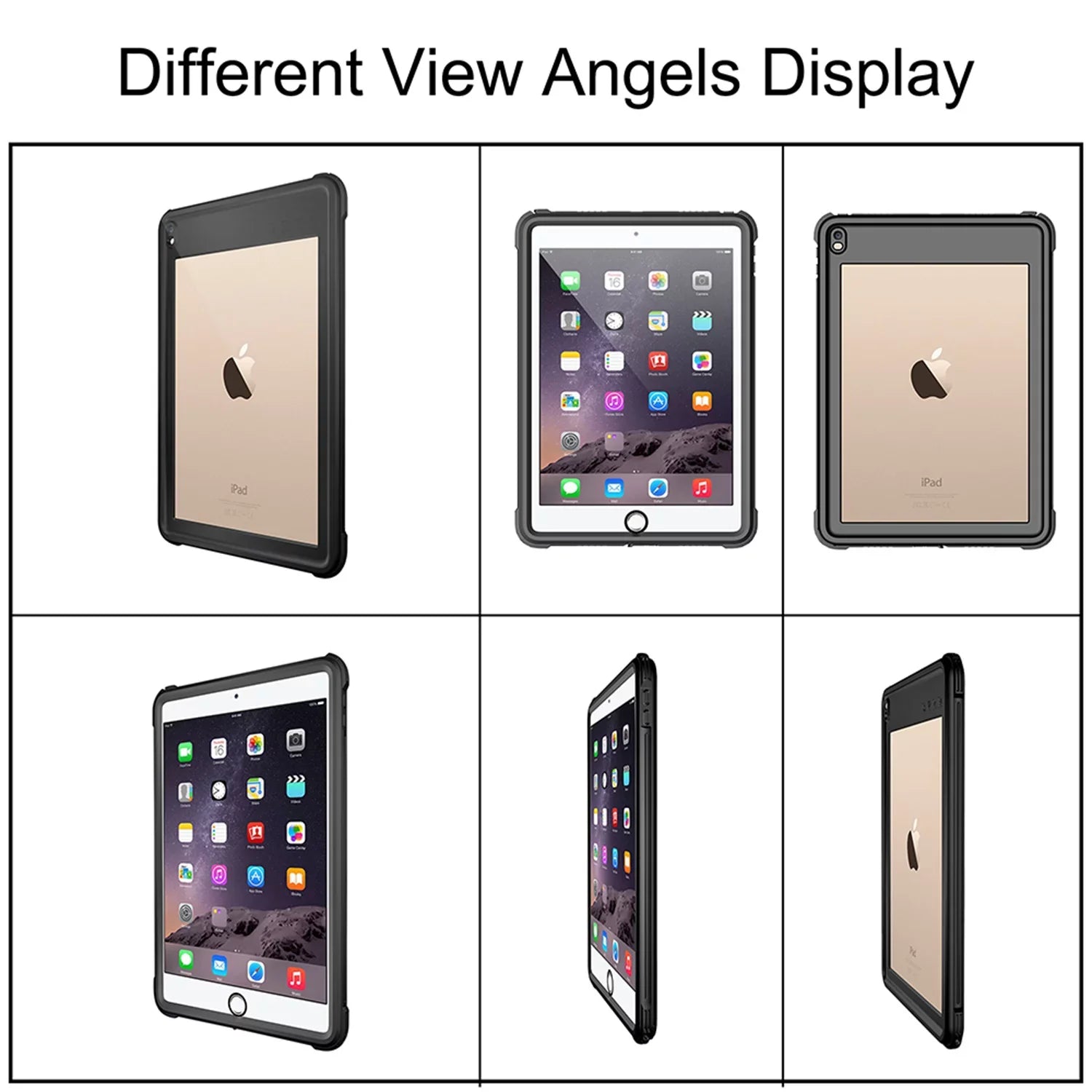 Coating iPad Air 3 Case 2019 Waterproof, iPad Pro 10.5 Case Rugged Full Body Protective Transparent Wrap with Built in Screen Protector Shockproof Case for iPad Air 3 2019/ iPad Pro 10.5 2017,Black