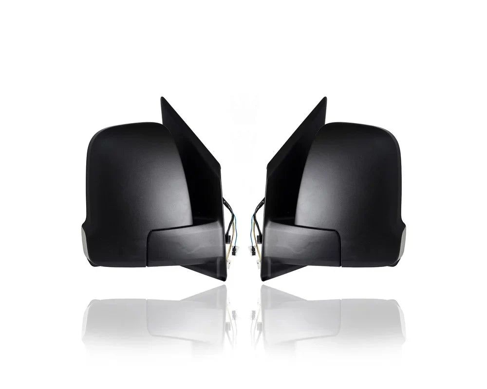 Door Mirror - Matching for '19-20 Mercedes-Benz Sprinter Passenger, 19-22 Cargo Van - Powered, Heated Manual-Folding Without Side Camera, Textured - Pair, Set - 9108111000, 9108111100