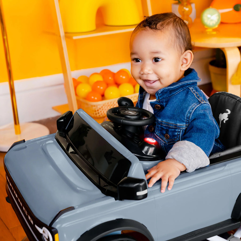 Ford Bronco 4-in-1 Blue Grey Baby Activity Walker with 4 Ways to Play by Bright Starts, Unisex, Newborn +