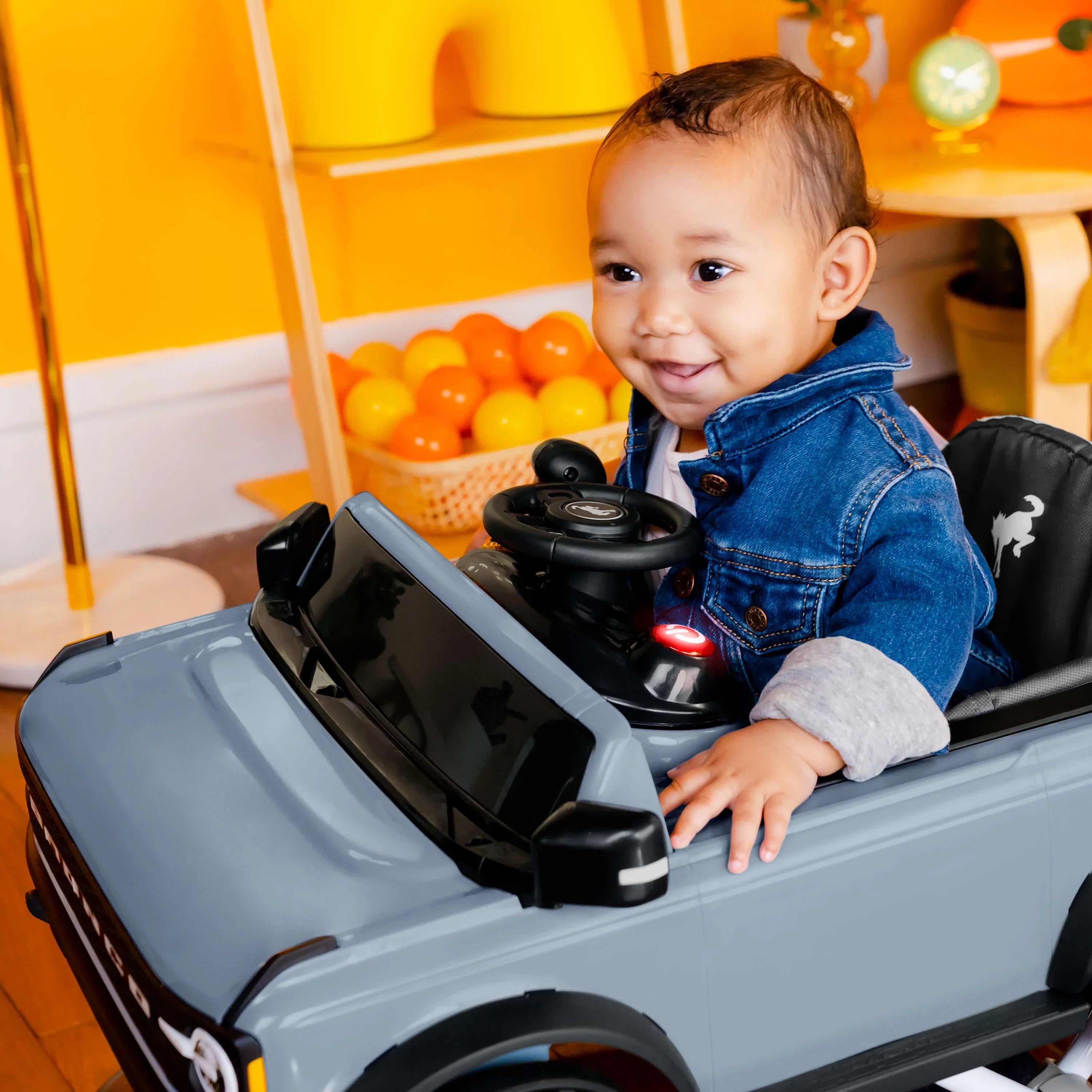 Ford Bronco 4-in-1 Blue Grey Baby Activity Walker with 4 Ways to Play by Bright Starts, Unisex, Newborn +