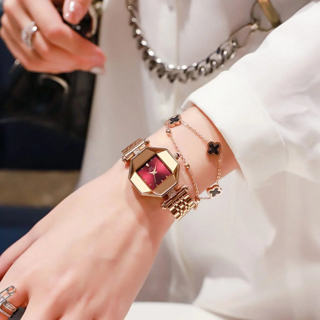 Luxury Brand Diamond Women Watches Gold Quartz Ladies Wrist Watches Stainless Steel Clock Female Watch Relogio Feminino 2022 - Quartz Wristwatches