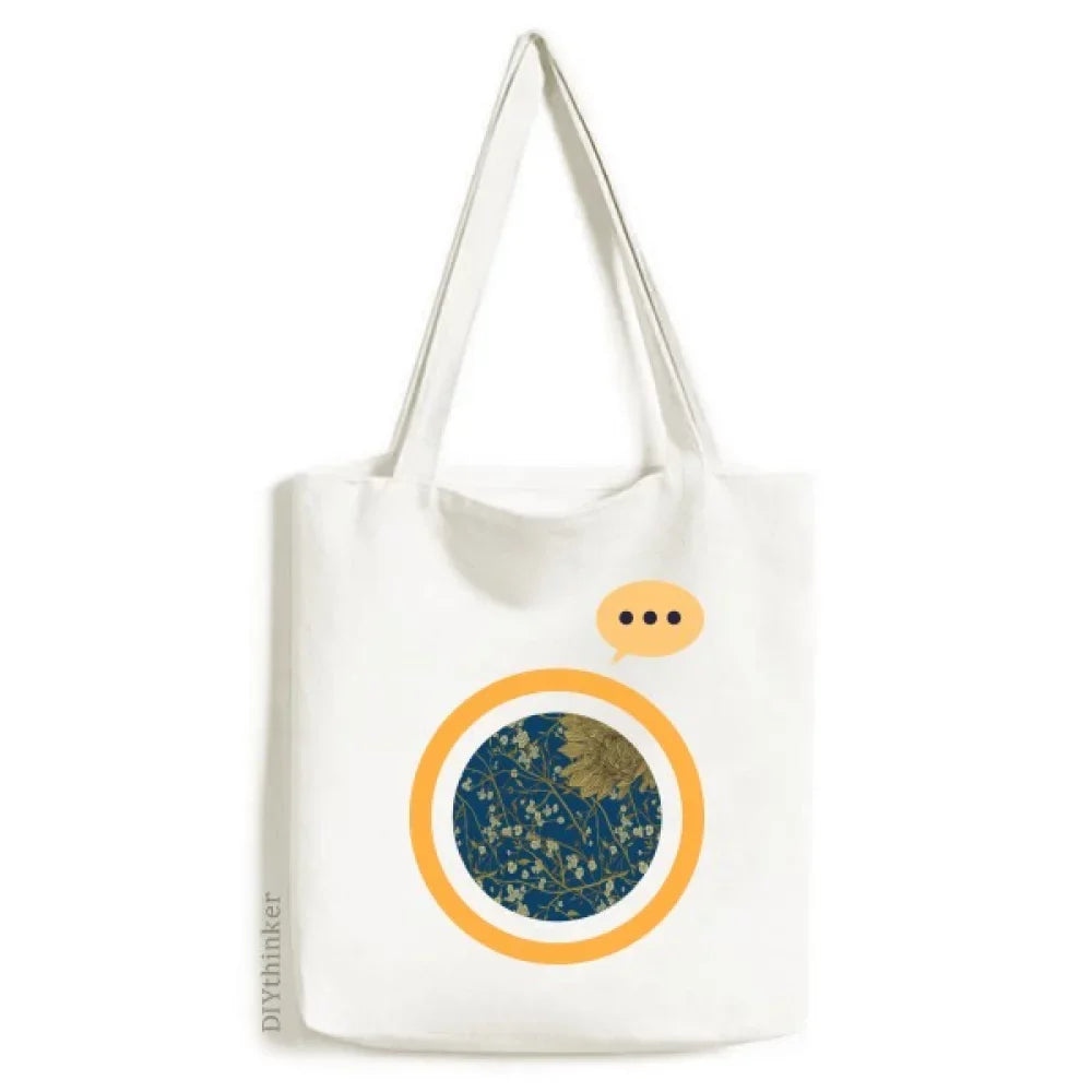 Hand Painted Chrysanthemum Flower Expression Sack Canvas Tote Shoulder Bag