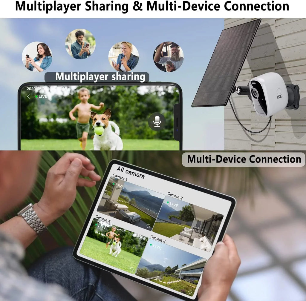 YUNWEN Solar Camera Outdoor Wireless: Magnetic WiFi 4MP Security Camera Battery Powered PIR/AI Motion Detection Two-Way Talk Spotlight Siren Alarm IP66 Waterproof Cloud/SD Storage