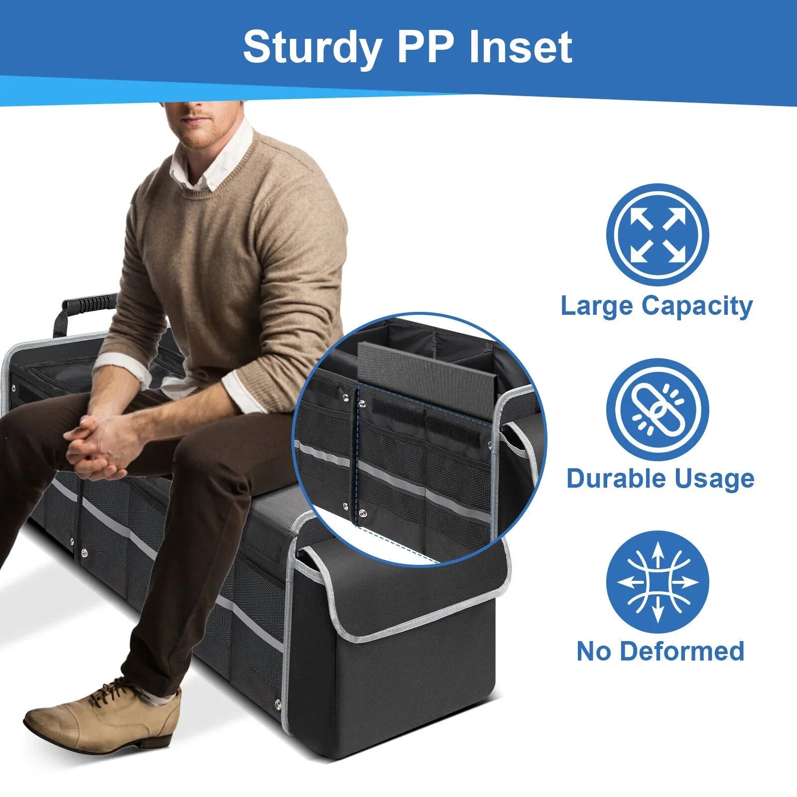 Car Trunk Organizer Multi Compartment Cargo Storage Container for SUV Truck US