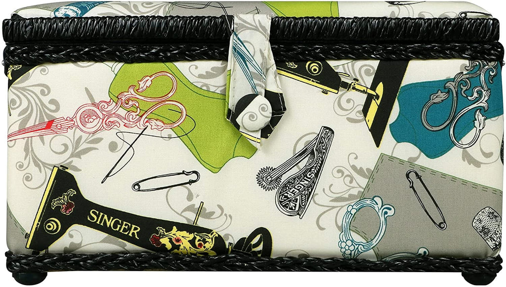 SINGER QuiltPro Sewing Basket Kit, Vintage Print, 127 Pieces
