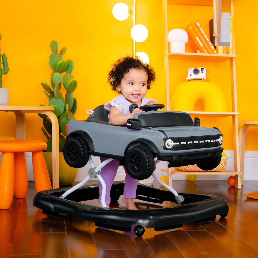 Ford Bronco 4-in-1 Blue Grey Baby Activity Walker with 4 Ways to Play by Bright Starts, Unisex, Newborn +
