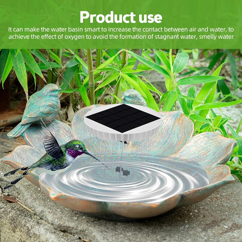 Walmeck Solar Water Wiggler for Bird Bath, Maker, 3.7V 1500mAh Backup Battery, Brushless Motor