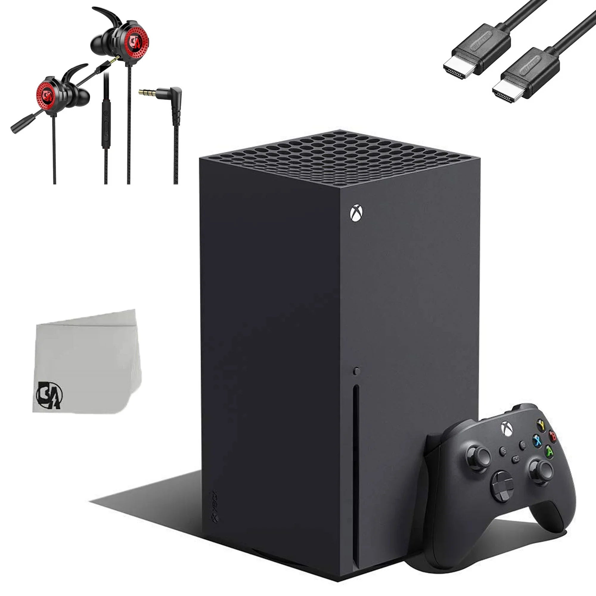 Microsoft Xbox Series X 16GB RAM Black Gaming Console + G11-A Earbuds With Microphone BOLT AXTION Bundle Like New