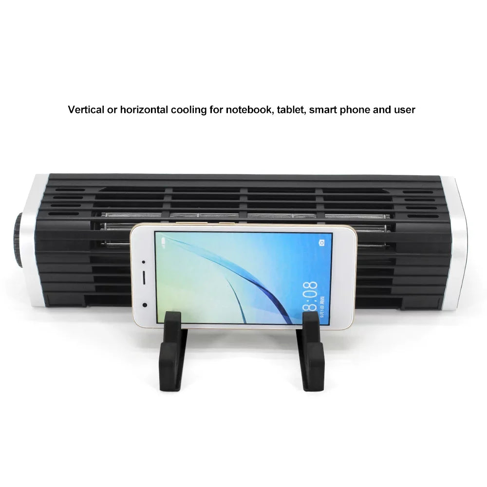 Olmaster CF-1691 USB Cooling Fan Laptop Pad Stand Fan Notebook Computer Phone Cooler Horizontal Fan Bracket Black